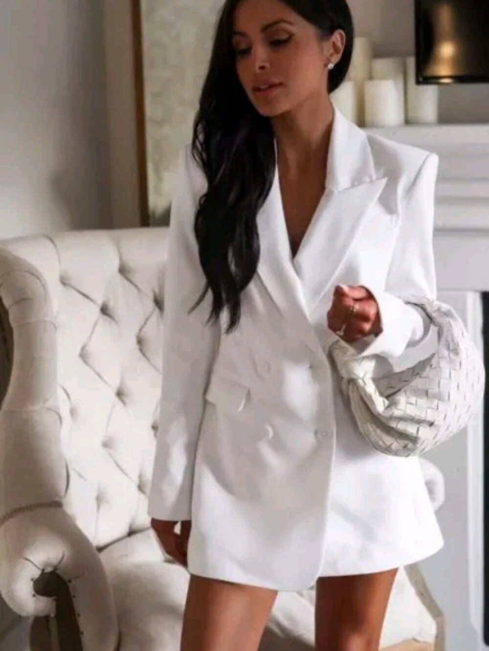 Express White Double Breasted Hourglass Blazer & Pantsuit-Retail $250-NWT-banana - Picture 6 of 11